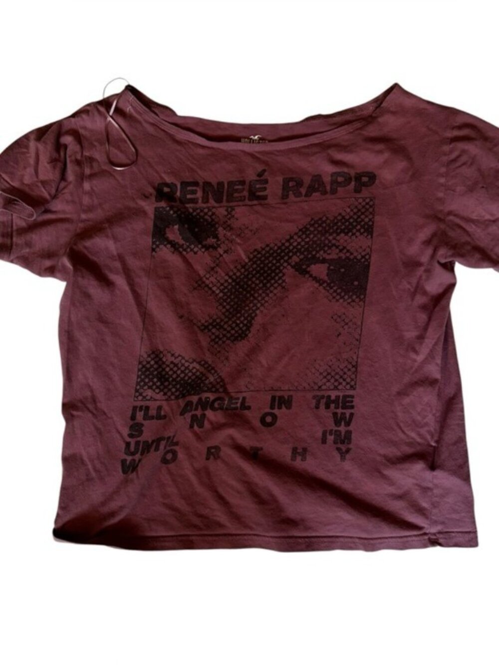 Hollister Renee Rapp Graphic Print Maroon Short Sleeve Tee Shirt - XS